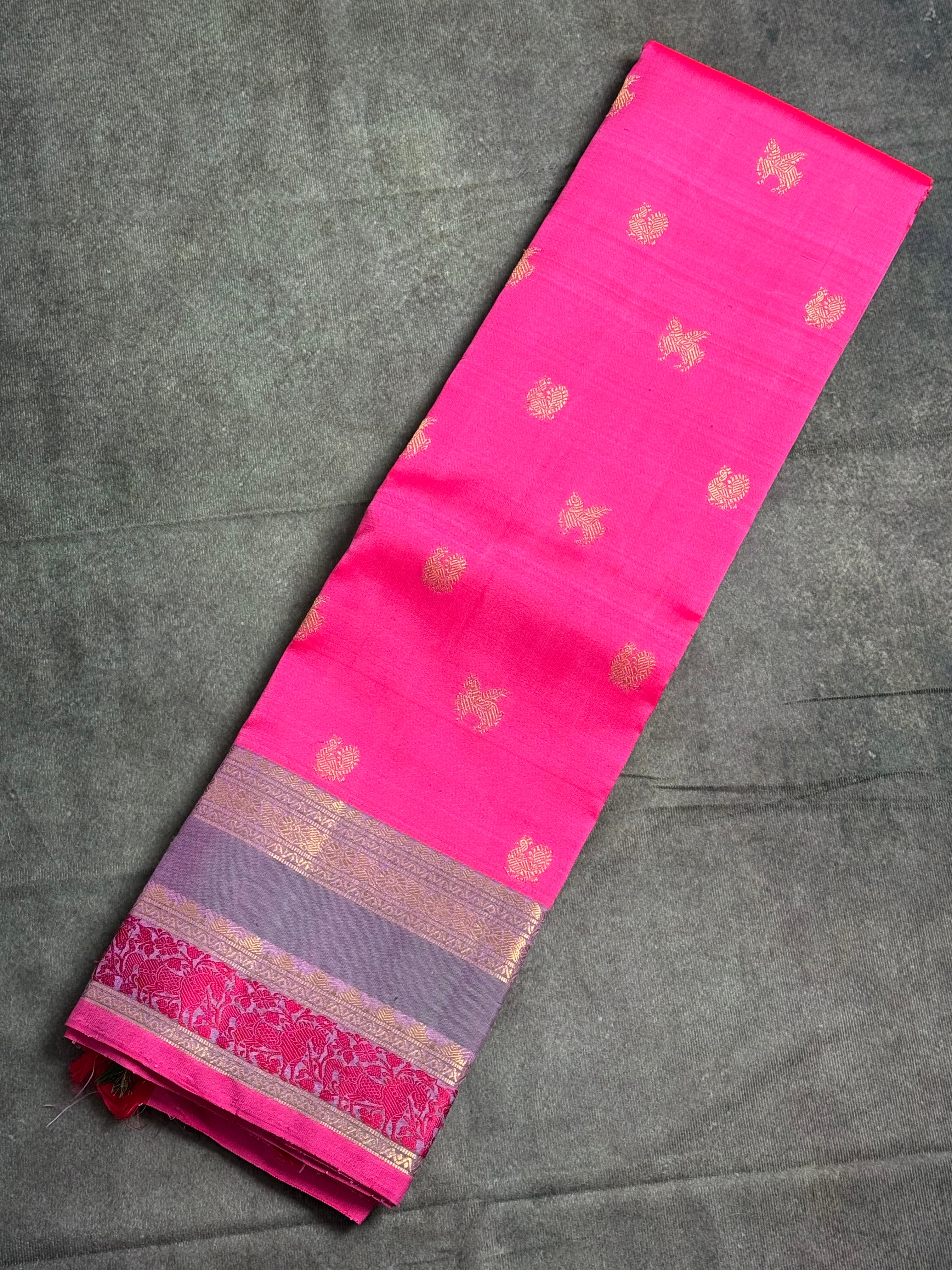 Rani pink Kanchipuram silk saree