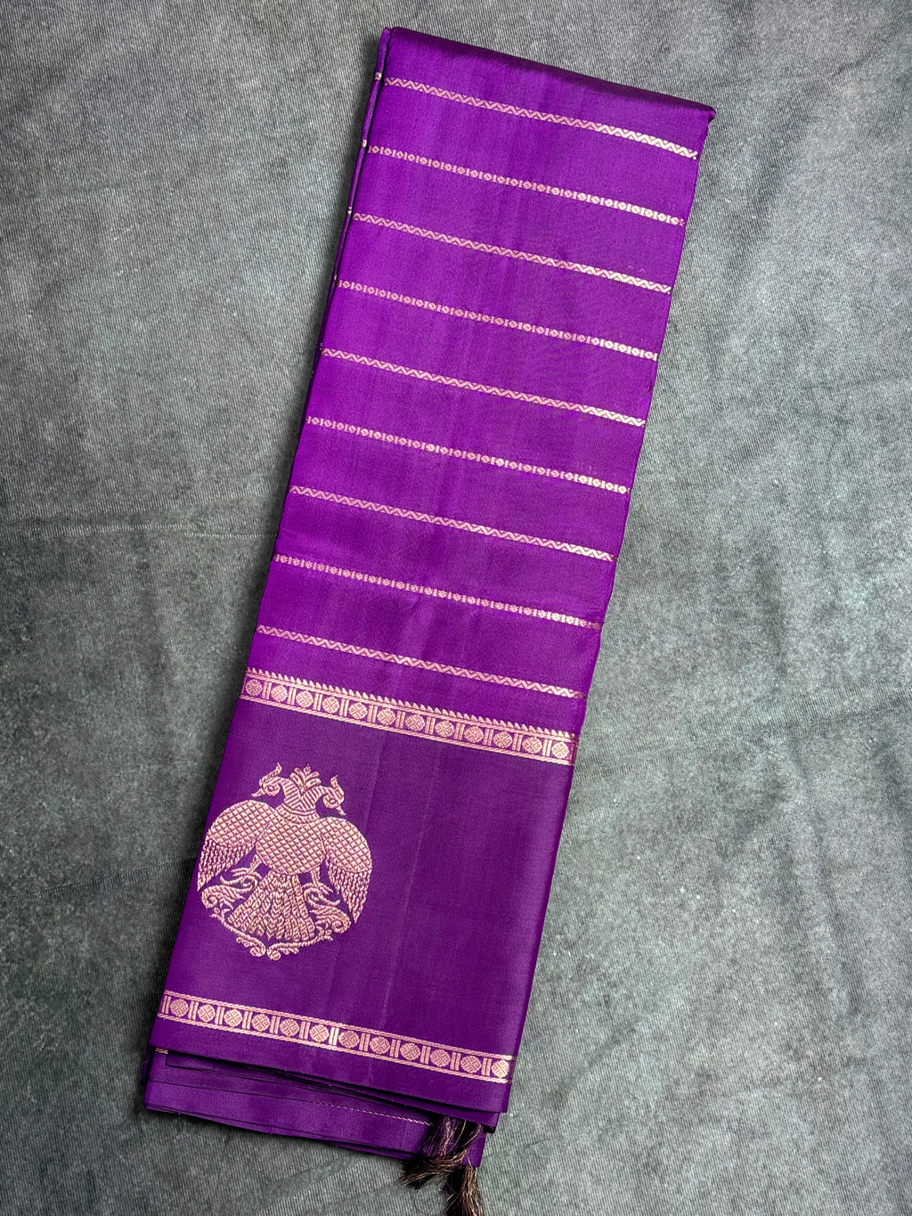 Purple  veldari Kanchipuram silk saree