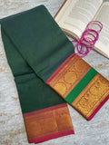 Bottle green Kanchi cotton saree