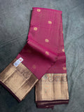 Maroon checked Kanchipuram silk saree