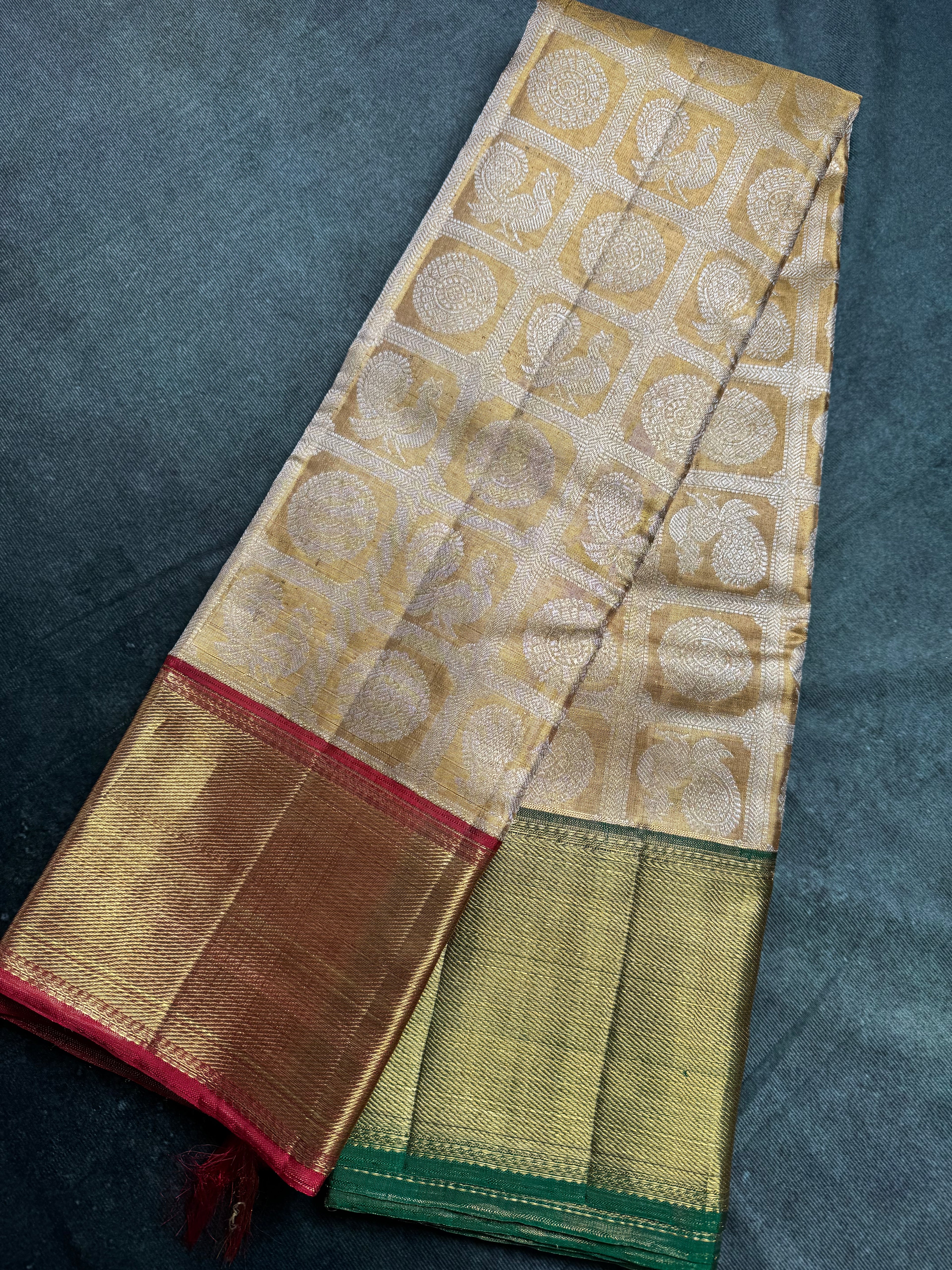 Gold Kanchipuram Tissue Silk Saree