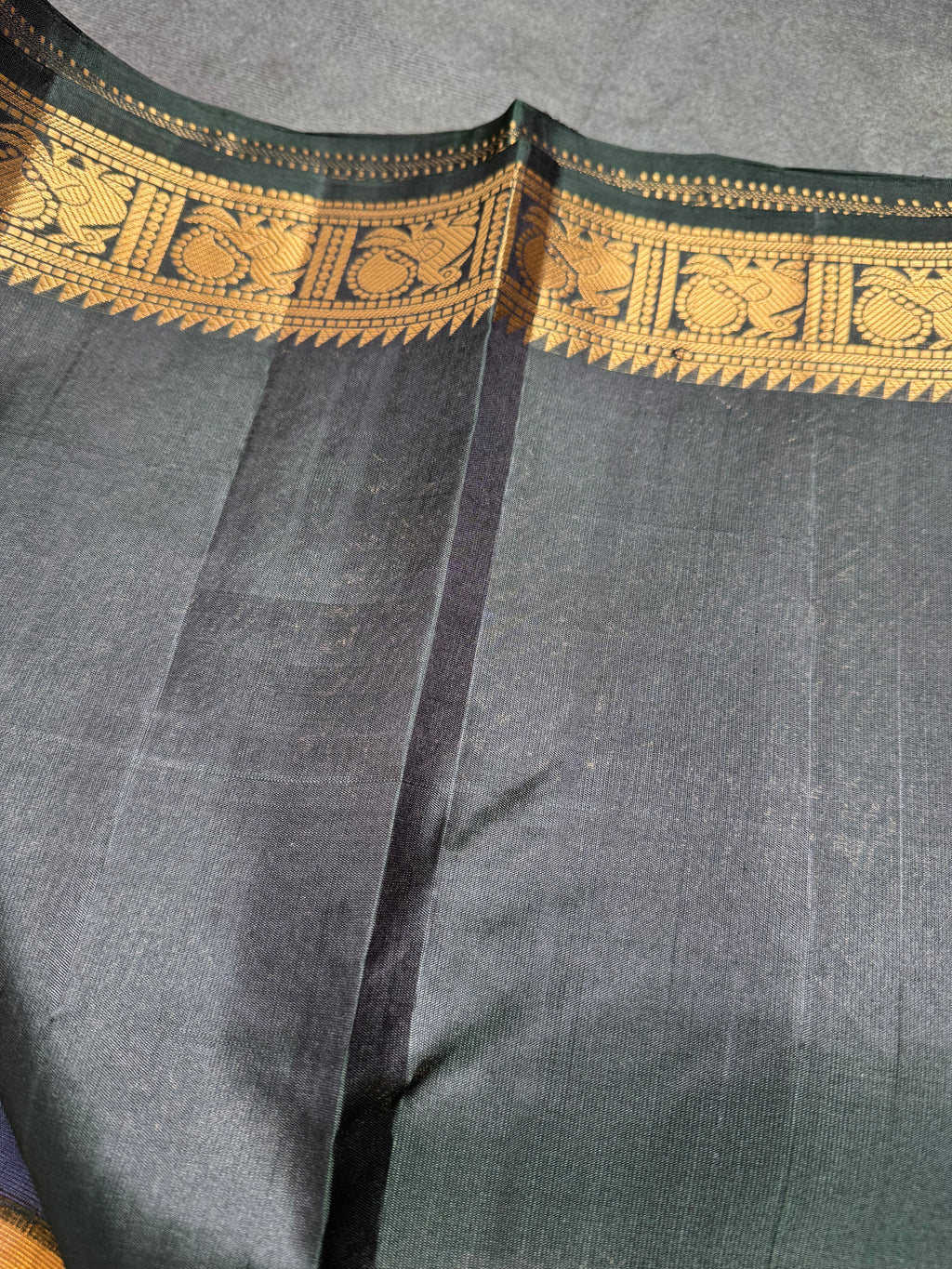 Dark mustard Kanchipuram silk saree