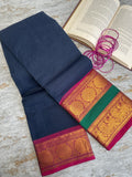 Navy blue Kanchi cotton saree