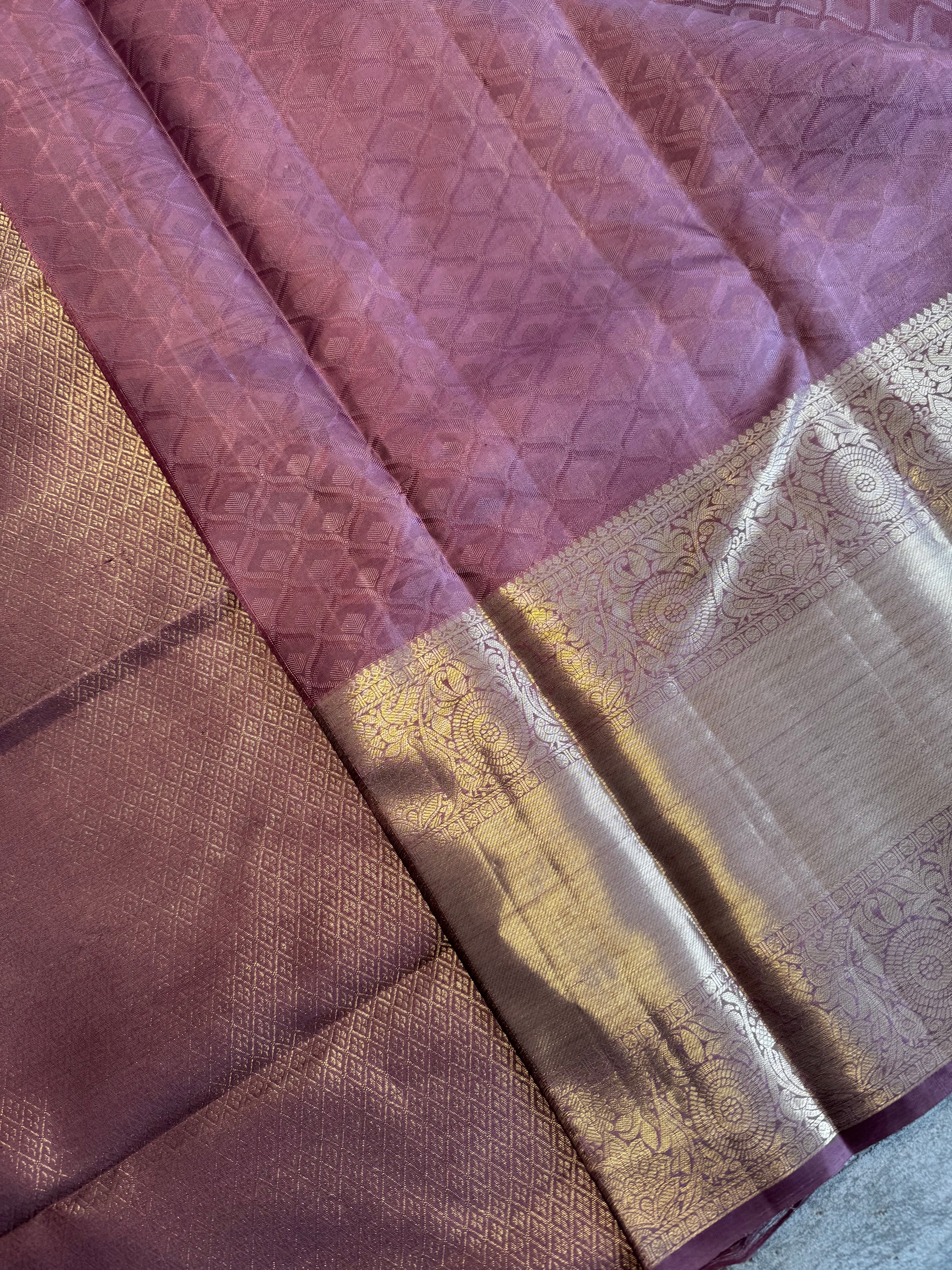 Mauve Kanchipuram Silk Saree