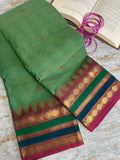 Mint green Kanchi cotton saree