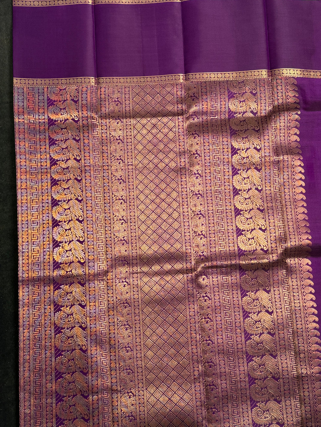 Maroon and gold handloom Kanchipuram silk saree
