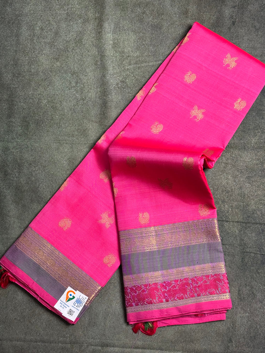 Rani pink Kanchipuram silk saree