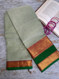 Elakai Green Kanchi cotton saree