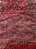 Ajrak mirror work modal silk saree