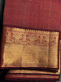 Maroon and gold handloom Kanchipuram silk saree