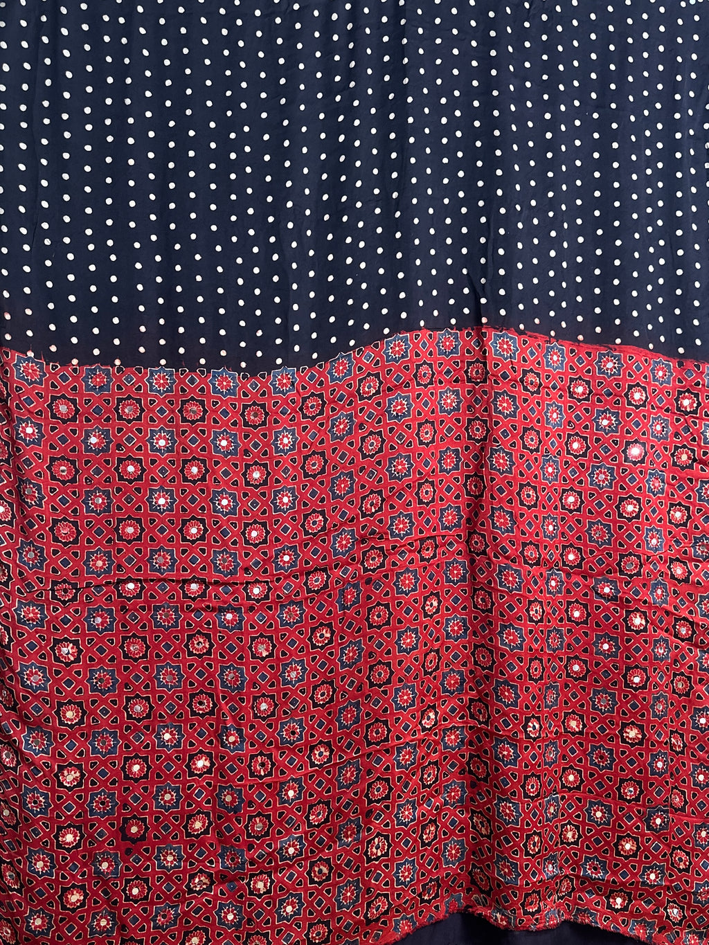 All over body mirror detailing ajrak saree
