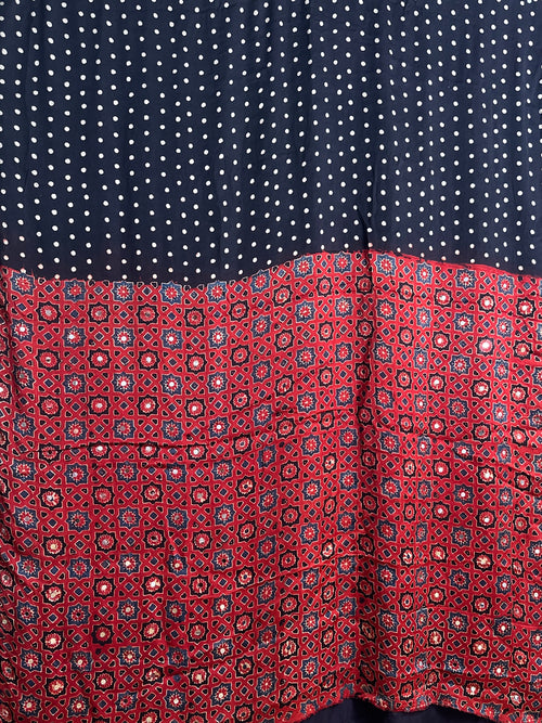 All over body mirror detailing ajrak saree