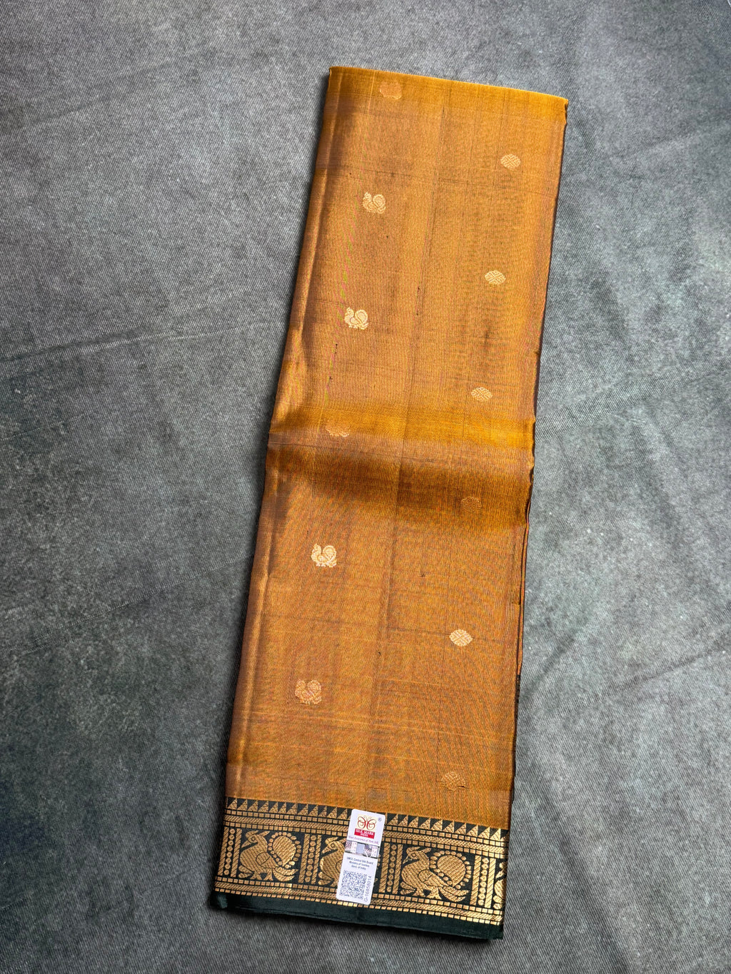 Dark mustard Kanchipuram silk saree