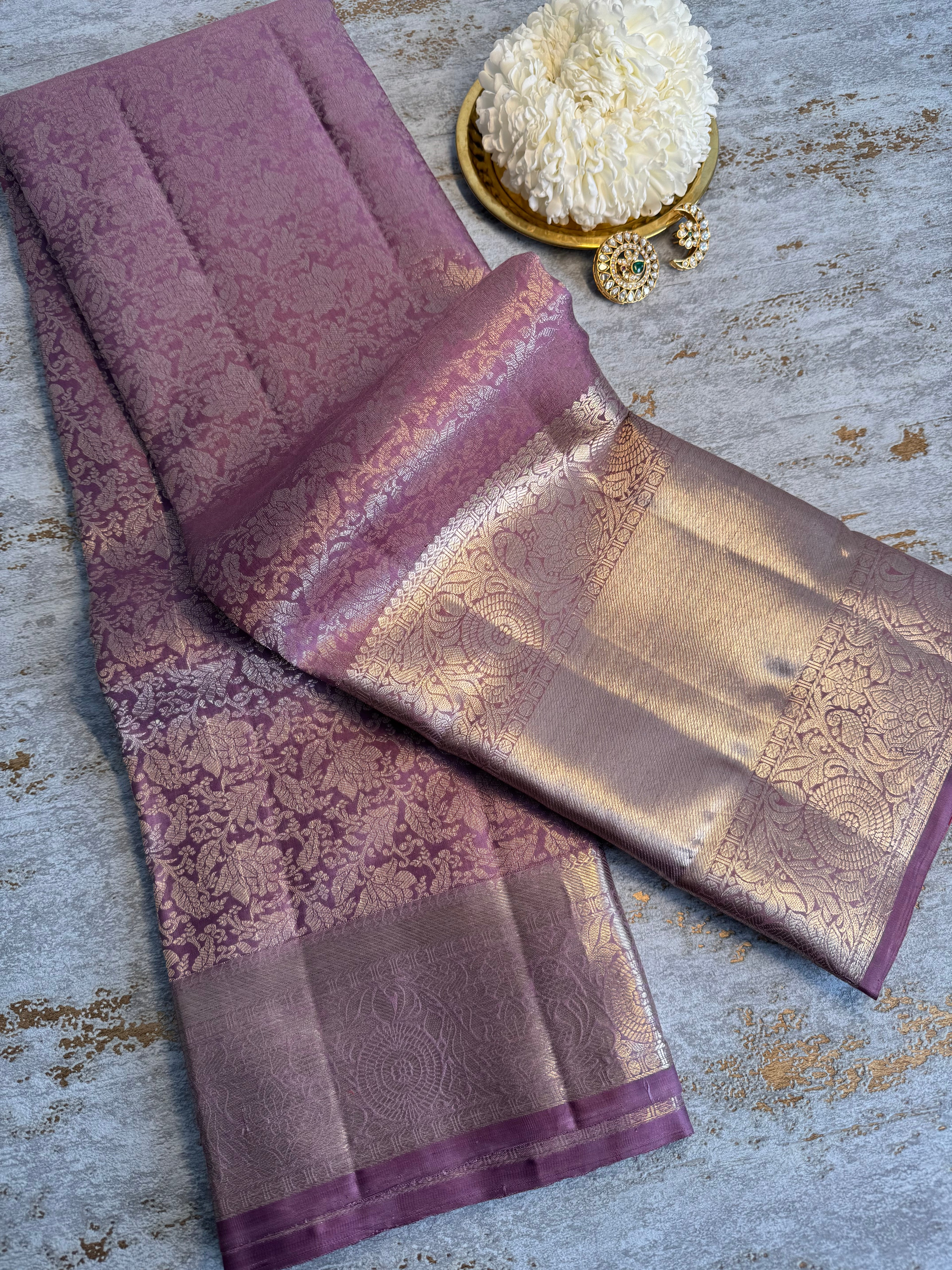 Mauve Kanchipuram Silk Saree