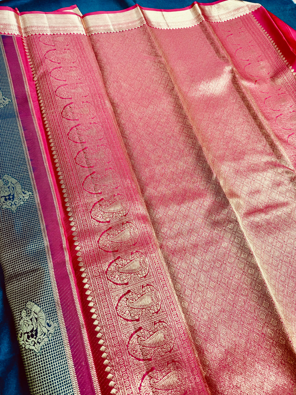 Mehendi Green Kanchipuram silk saree