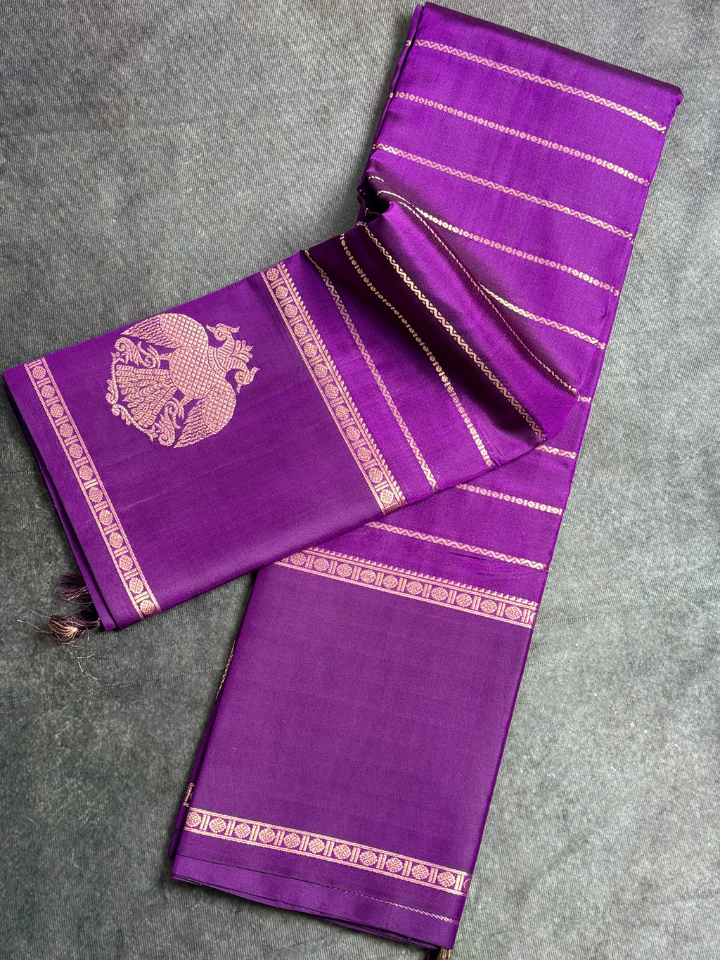 Purple  veldari Kanchipuram silk saree