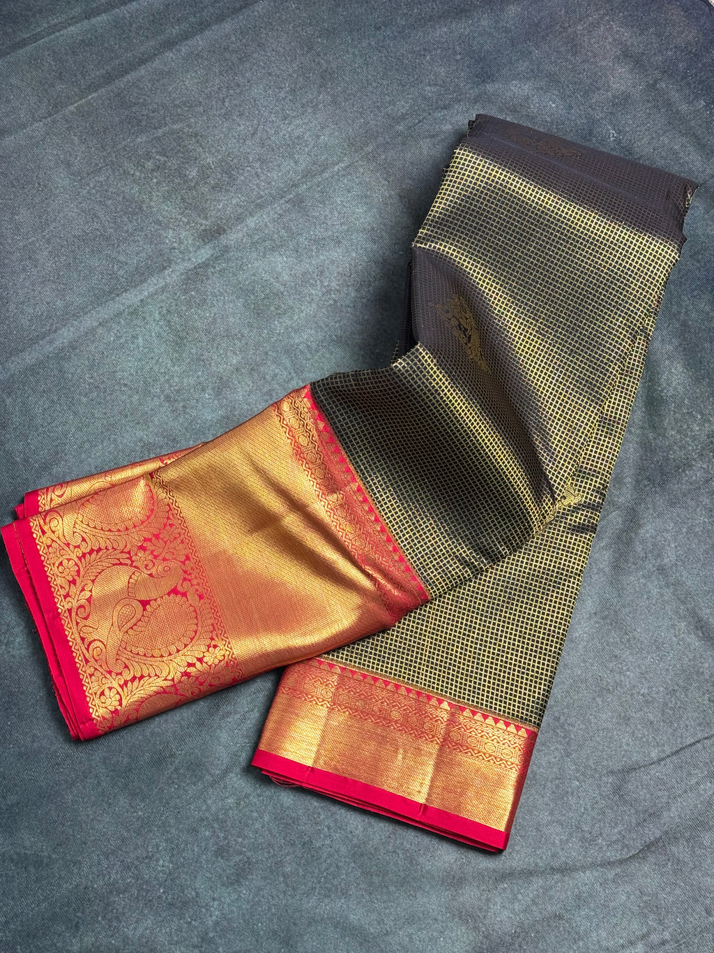 Mehendi Green Kanchipuram silk saree