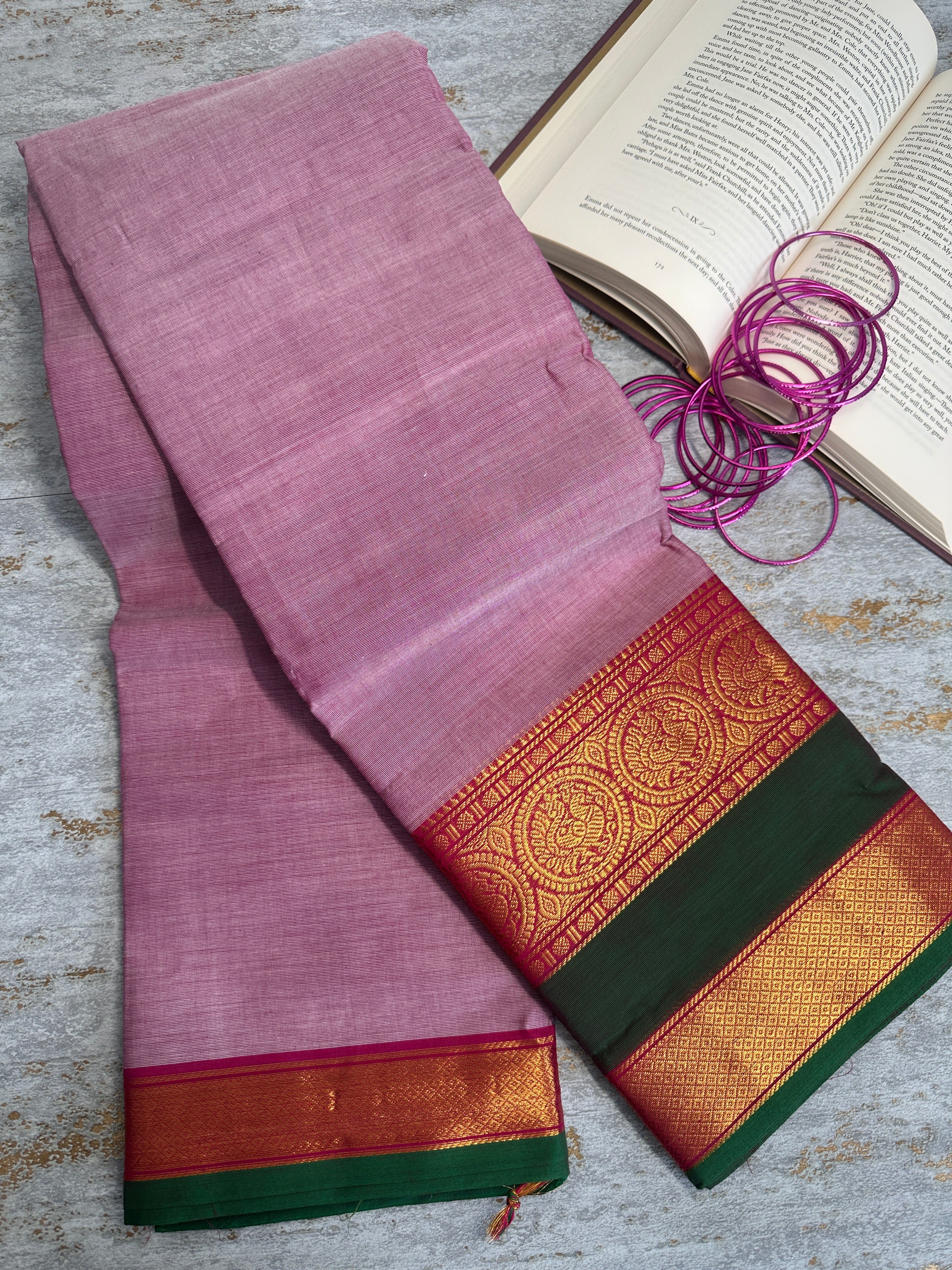 Stone pink Kanchi cotton saree