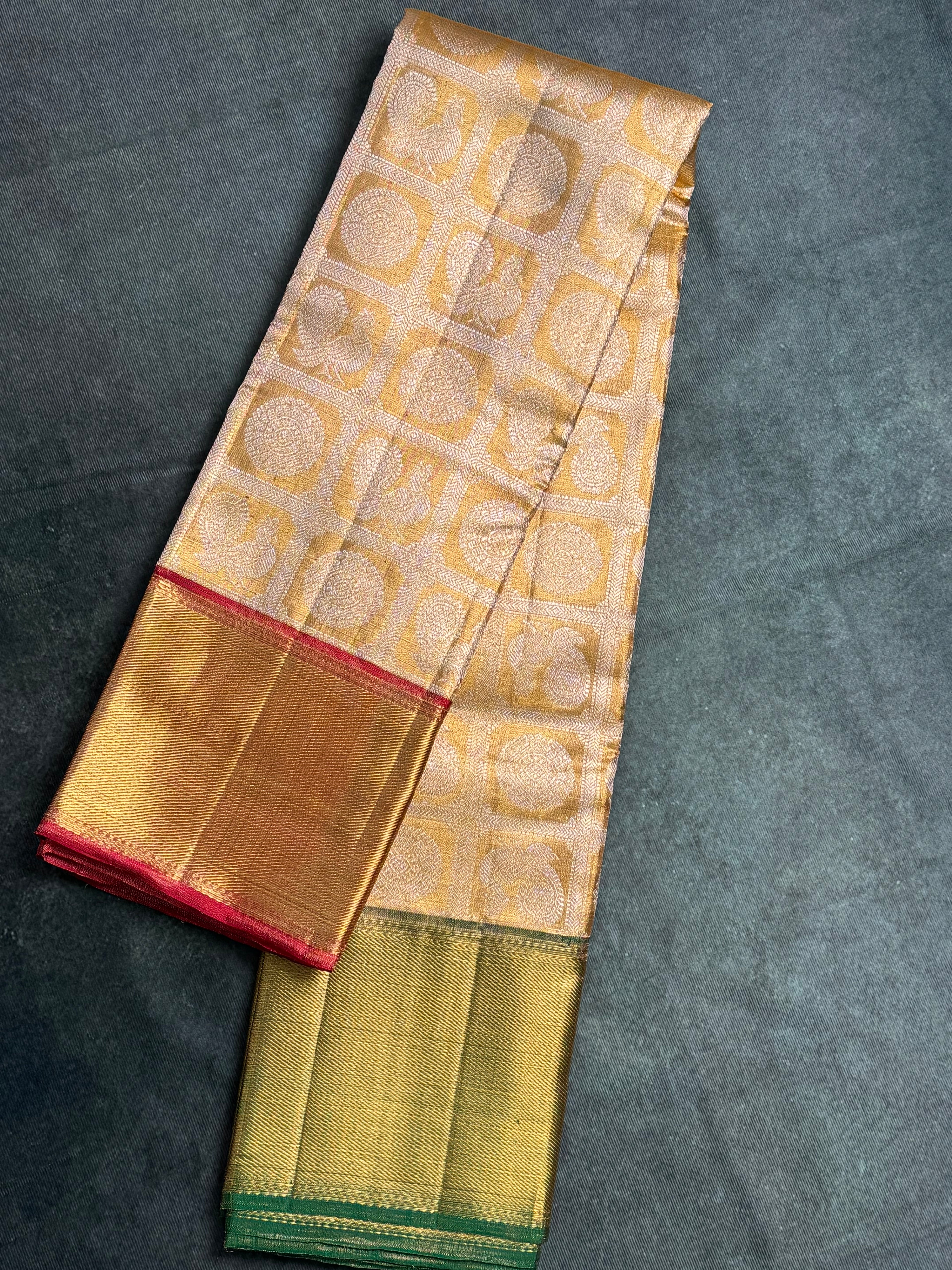 Gold Kanchipuram Tissue Silk Saree