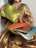 Orange tissue silk saree
