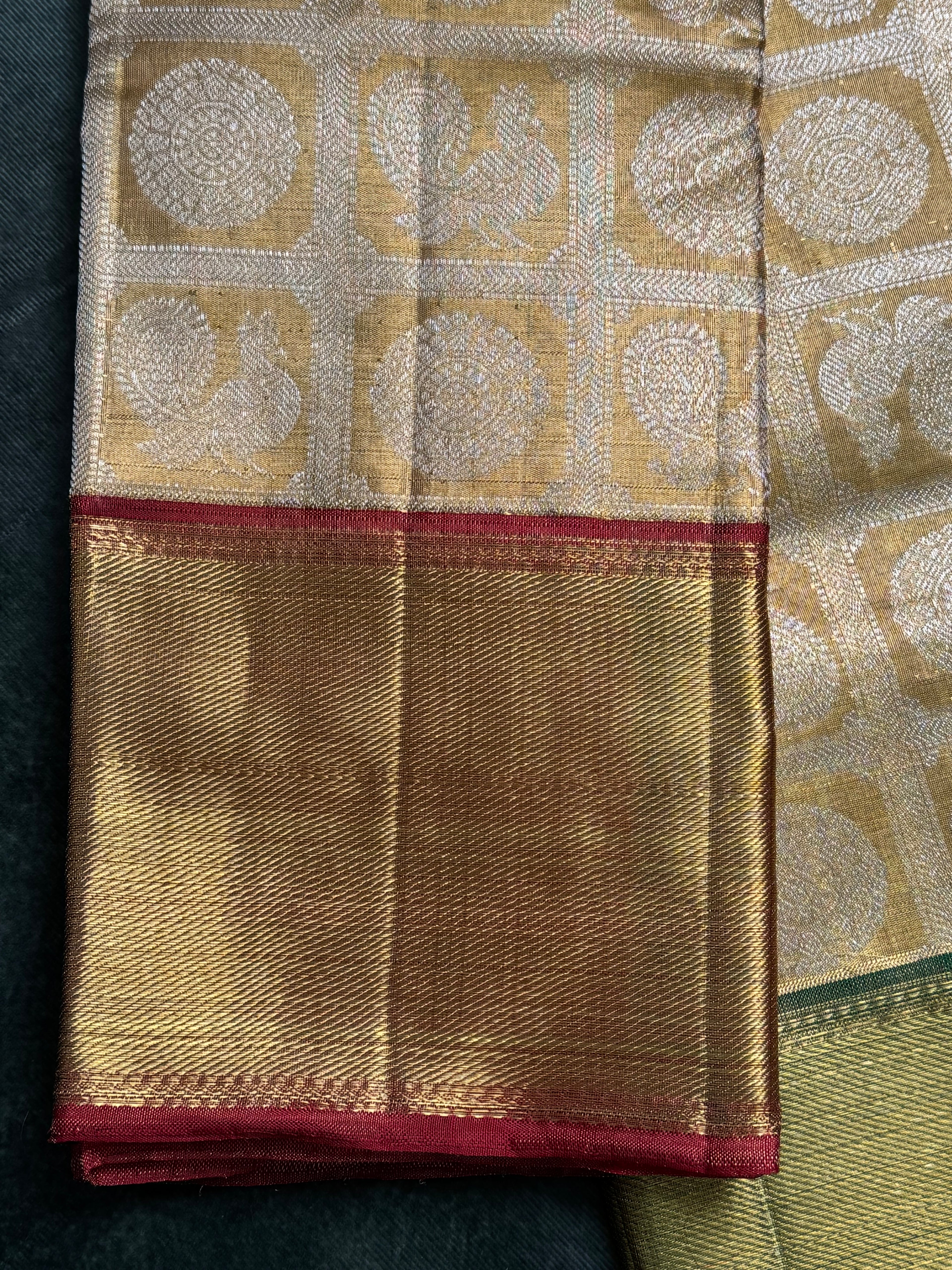 Gold Kanchipuram Tissue Silk Saree
