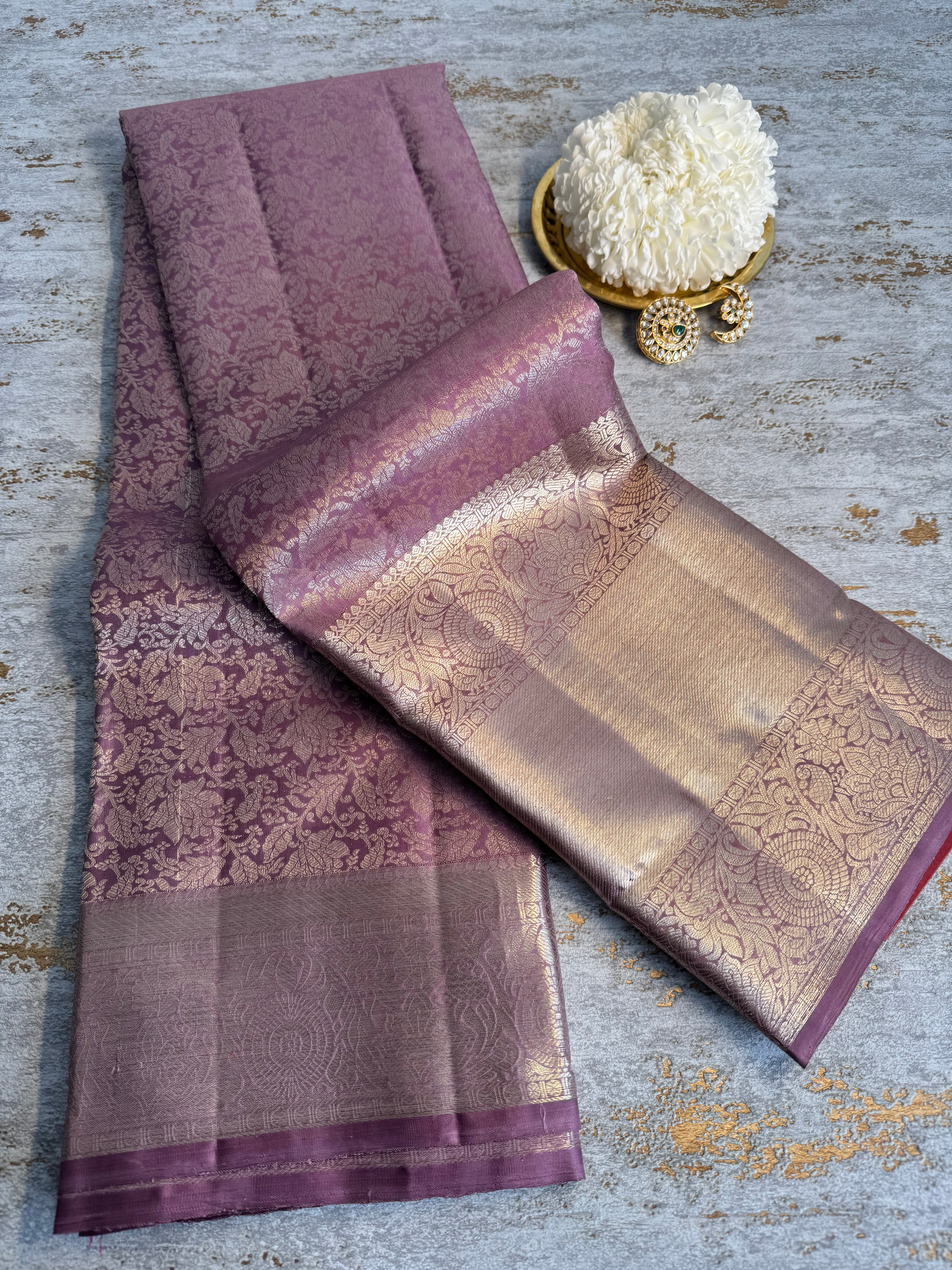 Mauve Kanchipuram Silk Saree