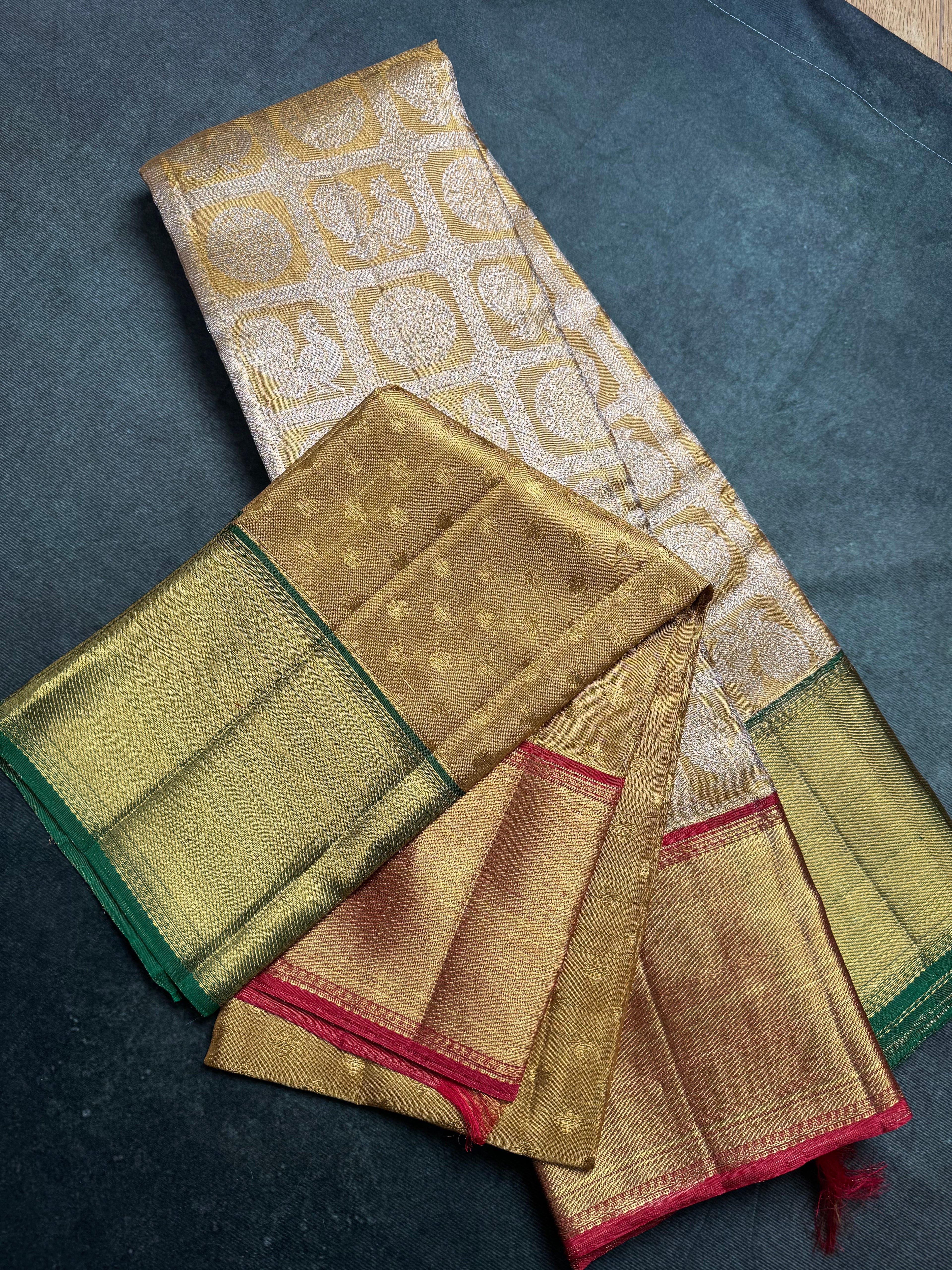 Gold Kanchipuram Tissue Silk Saree