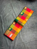 Paalum pazhamum Kanchipuram silk saree (multi colour checks )