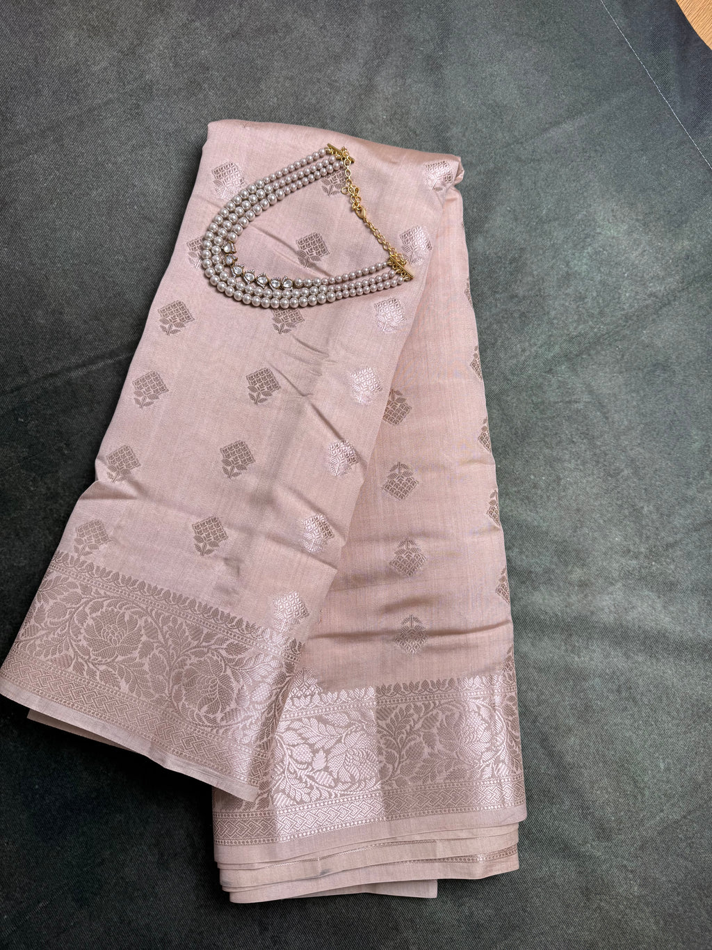 Off white with silver weaves chania silk saree