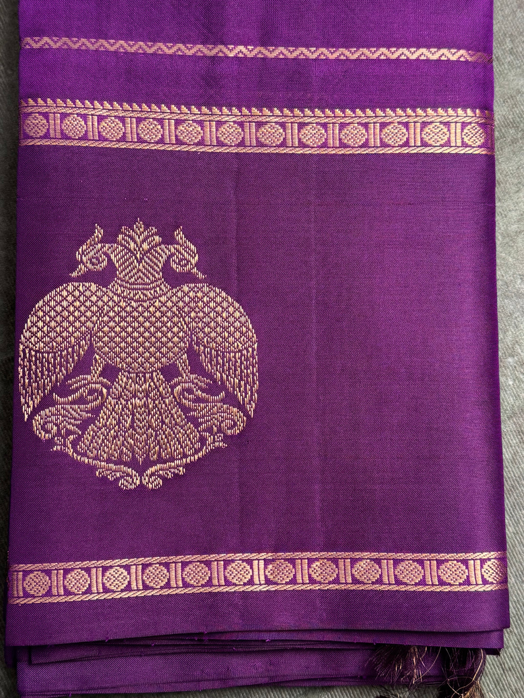 Purple  veldari Kanchipuram silk saree