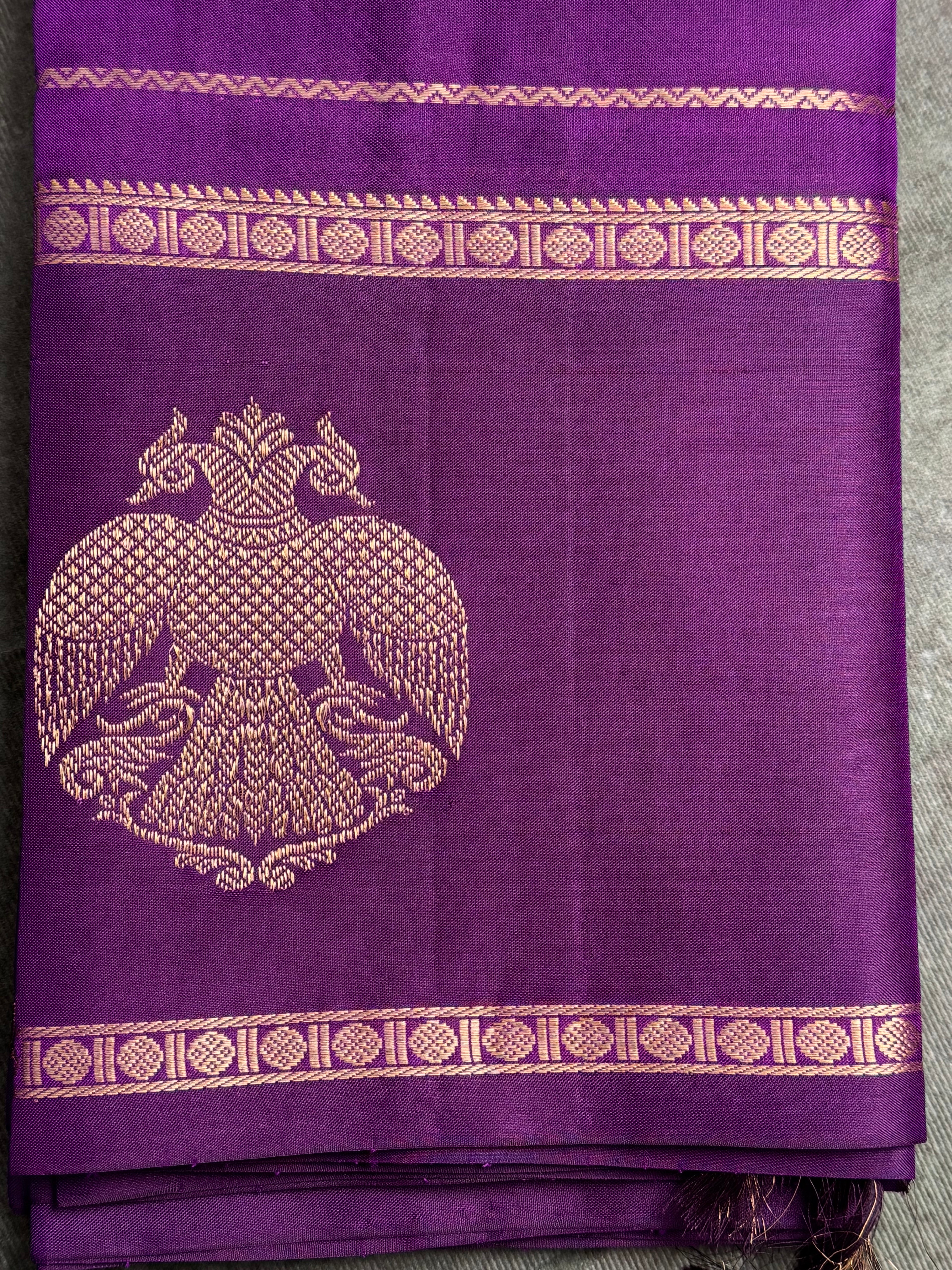 Purple  veldari Kanchipuram silk saree