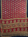 Ajrak hand block printed modal silk saree