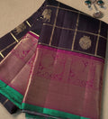 Dark brown Kanchipuram silk saree