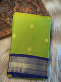 Lime green semi Kanchi silk saree