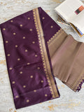 Nagapazham colour semi soft silk saree