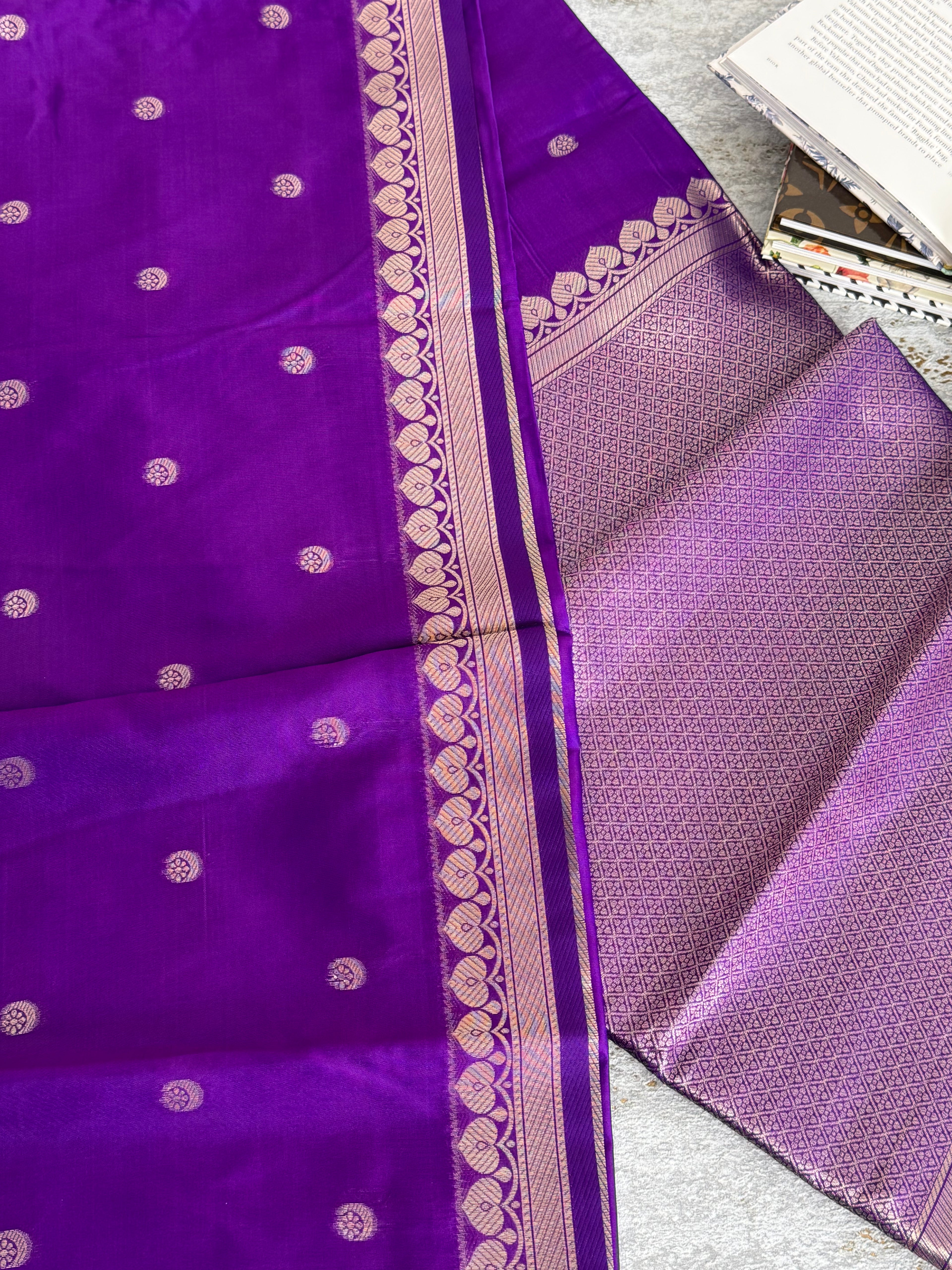 Purple semi soft saree
