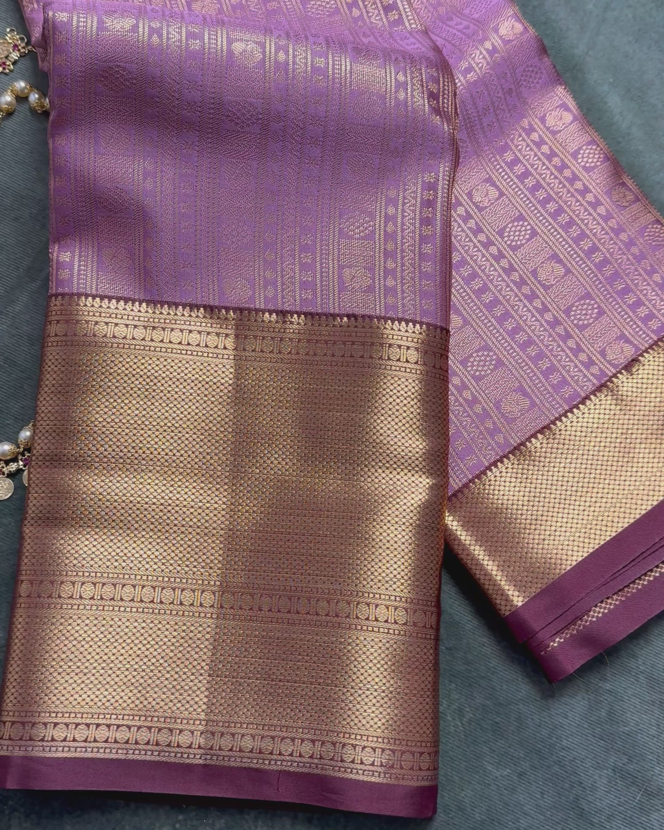 Semi Kanchi Silk Saree – Dusty Lavender Pink